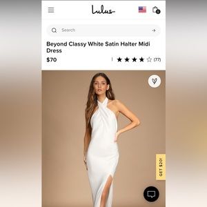 White Satin Halter Dress